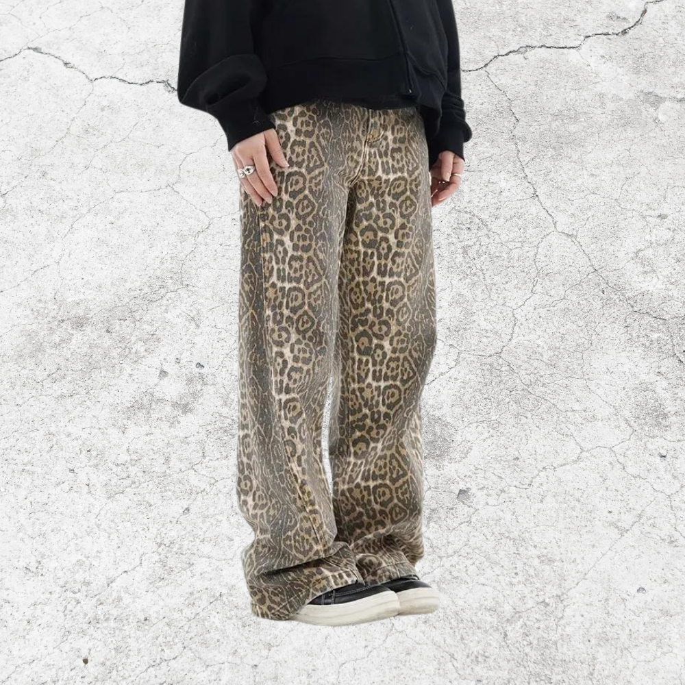 FREE WORLD® Leopard Print Denim Jeans