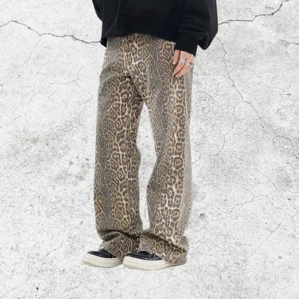 FREE WORLD® Leopard Print Denim Jeans