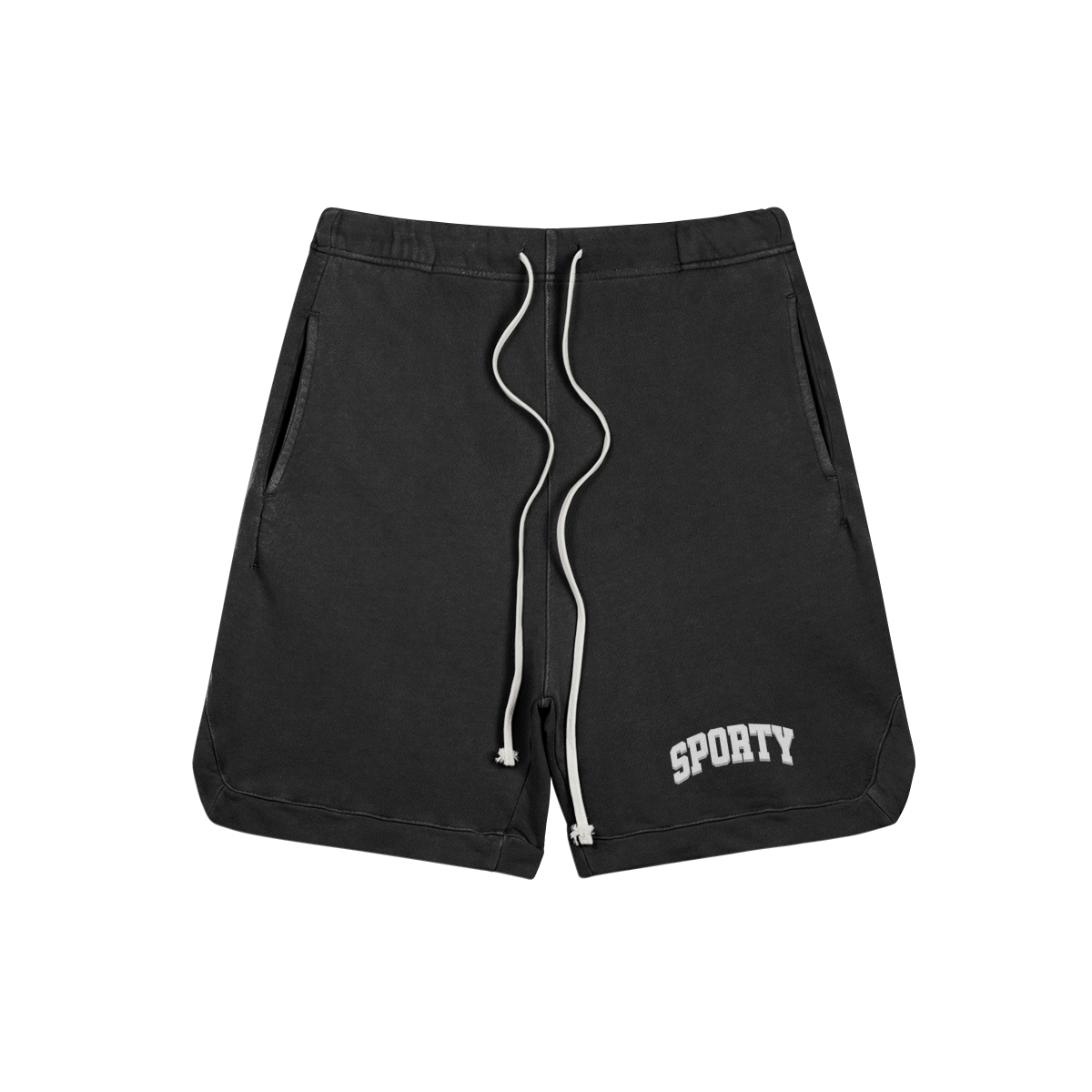 Sporty® Clipped Corner Washed Sweat Shorts